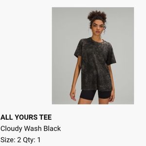 Lululemon all yours tee size 2